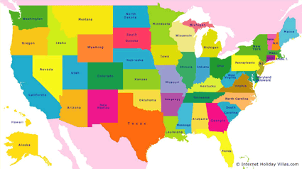 internet holiday villas USA map