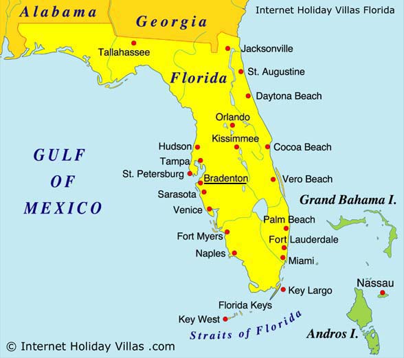 Map of Florida, Bradenton 1491