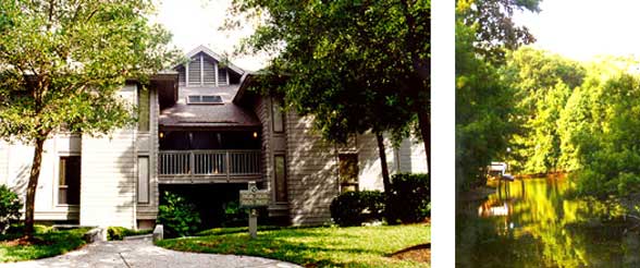 Front of villa, and view from deck